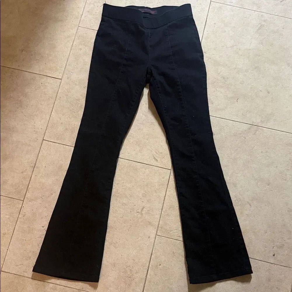 No Boundaries Black Pants Elastic Waistband Bell Bottom Back Pockets Size Small
